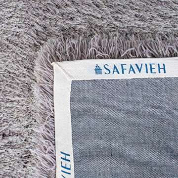 SAFAVIEH Venice Shag Collection Area Rug - 5' x 7', Silver, Handmade Glam, 3-inch Thick Ideal for High Traffic Areas in Living Room, Bedroom (SG256S)