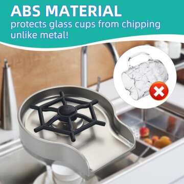 Beati Faucet Cup Washer for Sink - Glass Rinser for Kitchen Sink & Wet Bar, Wine Glass & Beer Mug Wa...