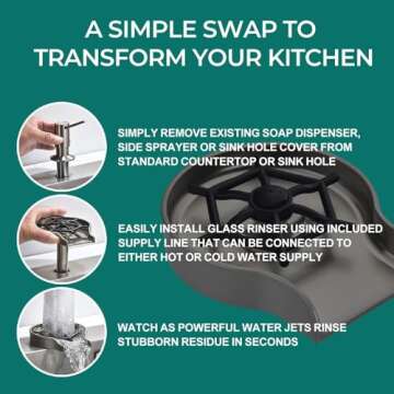 Beati Glass Rinser - Elegant Cup Washer for Kitchen Sink