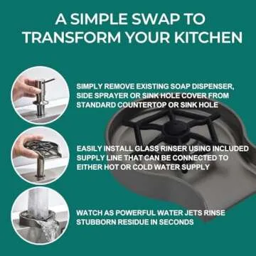 Beati Glass Rinser - Elegant Cup Washer for Kitchen Sink