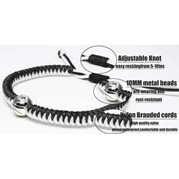 Lavoio Basketball Bracelet Adjustable Beaded Basketball Gifts For Boys Girls player