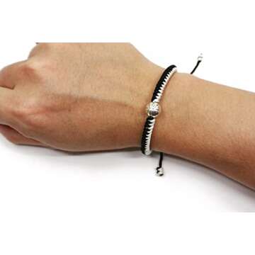 Lavoio Basketball Bracelet Adjustable Beaded Basketball Gifts For Boys Girls player