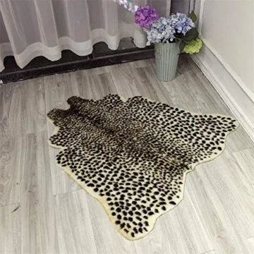 Leopard Print Faux Fur Rug for Stylish Home Decor