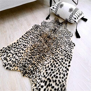 Leopard Print Faux Fur Rug for Stylish Home Decor