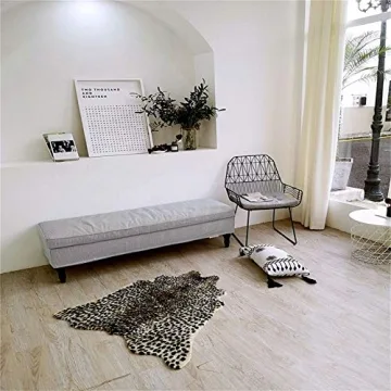 Leopard Print Faux Fur Rug for Stylish Home Decor