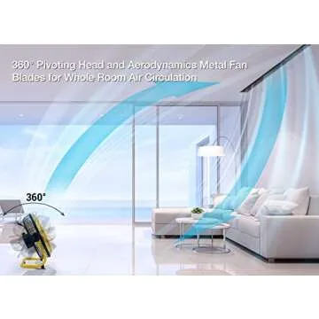 Geek Aire 12" Portable Battery Operated Fan with Metal Blade, 360 Vertical Tilt, 20h Run Time Cordless Fan for Camping Travel Tent Hurricane Home