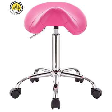 DevLon NorthWest Professional Saddle Stool Series Hydraulic Swivel Comfortable Ergonomic with Heavy ...