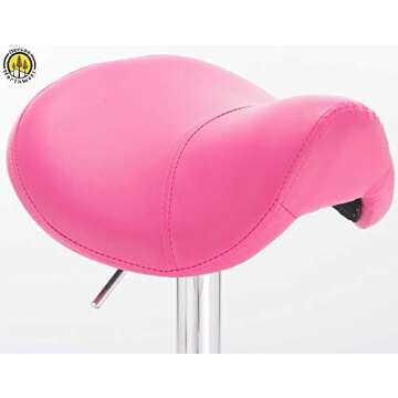 DevLon NorthWest Professional Saddle Stool Series Hydraulic Swivel Comfortable Ergonomic with Heavy Duty Metal Base for Clinic Dentist Spa Massage Salons Studio (PINK)