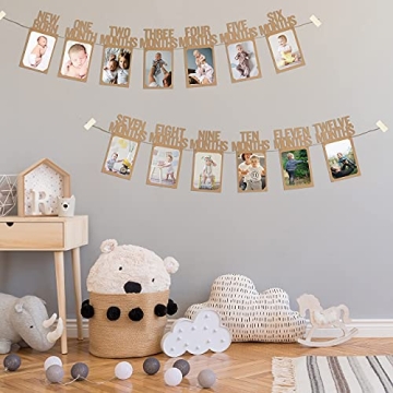 PartyHooman 1st Birthday Photo Banner for Milestones