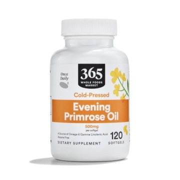 Whole Foods Market Evening Primrose Oil 500Mg, 120 Softgels - Premium Quality Omega-6 GLA for Femini...