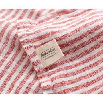 Red Hand Towels in Pure Linen Set - Stylish & Functional Kitchen Essential