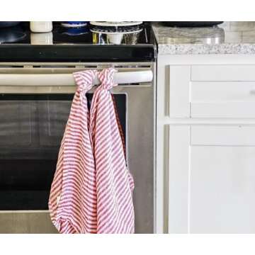 Red Hand Towels in Pure Linen Set - Stylish & Functional Kitchen Essential