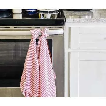 Red Hand Towels in Pure Linen Set - Stylish & Functional Kitchen Essential