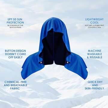 CSITE Cooling Hoodie Towels - Instant Cooling Towels for Neck and Face, UPF 50 Sun Protection, Ice T...