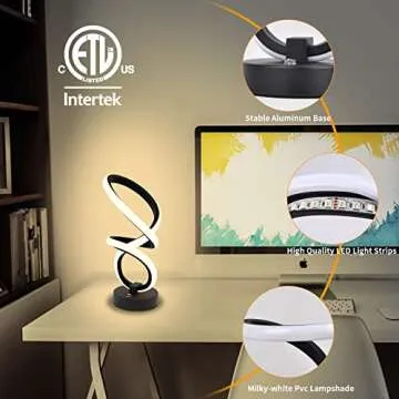 Aialun Spiral RGB Table Lamps Set of 2 - Unique Dimmable Touch Lamps