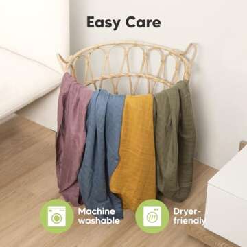 4-Pack Muslin Swaddle Blankets for Baby Boys, Girls - Organic Baby Blankets for Girl, Boy, Baby Swaddle Blanket Unisex, Receiving Blankets, Swaddles for Newborns, Newborn Baby Essentials (Corals)