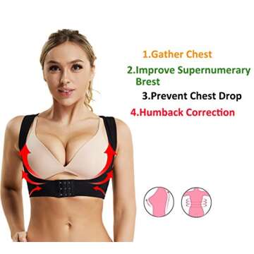 JOYSHAPER Chest Brace Up for Women Posture Corrector Bra Open Front Shaper Back Support Vest