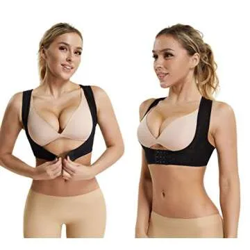 JOYSHAPER Chest Brace Up for Women Posture Corrector Bra Open Front Shaper Back Support Vest
