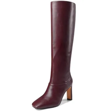 YIYA Cherry Red Knee-High Boots for Fashionable Women