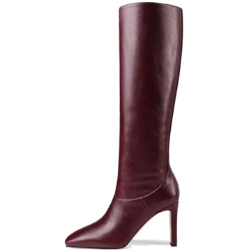 YIYA Cherry Red Knee-High Boots for Fashionable Women