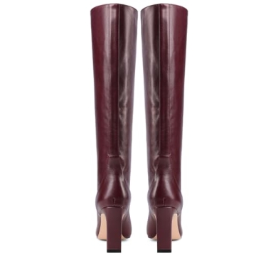 YIYA Cherry Red Knee-High Boots for Fashionable Women