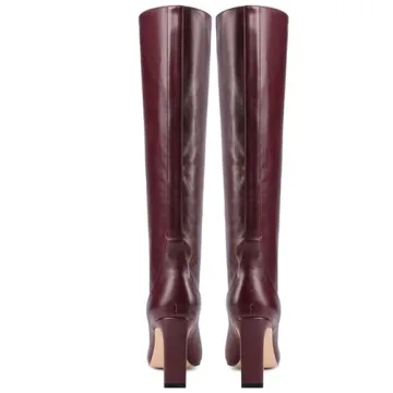YIYA Cherry Red Knee-High Boots for Fashionable Women
