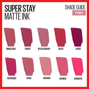 Maybelline Super Stay Matte Ink Liquid Lipstick Makeup, Long Lasting High Impact Color, Up to 16H Wear, Romantic, Vivid Pink, 1 Count