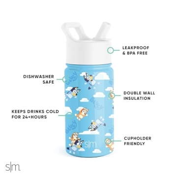 Bluey Kids Water Bottle - 14oz Insulated Cup