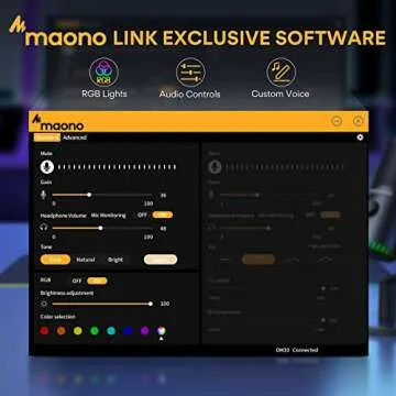 MAONO USB Gaming Microphone with RGB Lighting and Controls