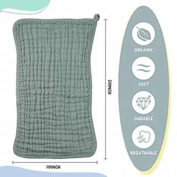 Irenare 6 Pack Muslin Burp Cloths - Soft, Absorbent Baby Essentials in Bright Colors