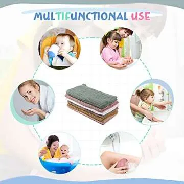 Irenare 6 Pack Cotton Baby Burp Cloths Soft Absorbent