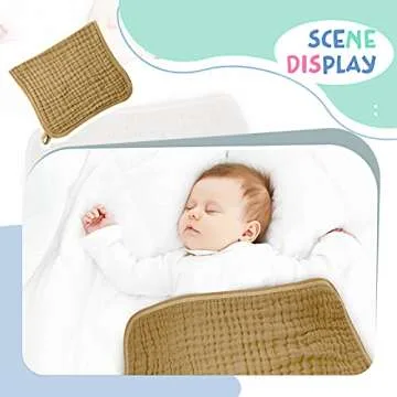 Irenare 6 Pack Cotton Baby Burp Cloths Soft Absorbent