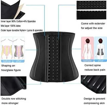 ECOWALSON Women's Waist Trainer Corset Body Shaper