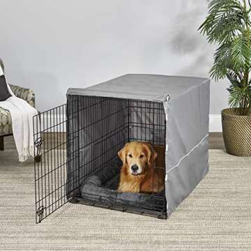 MidWest Homes for Pets Double Door Dog Crate Kit Includes One Two-Door Crate, Matching Gray Bed & Gray Crate Cover, 42-Inch Kit Ideal for Large Dog Breeds
