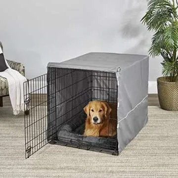 MidWest Homes for Pets Double Door Dog Crate Kit Includes One Two-Door Crate, Matching Gray Bed & Gray Crate Cover, 42-Inch Kit Ideal for Large Dog Breeds