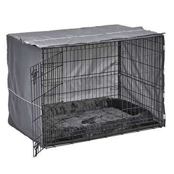 MidWest Homes for Pets Double Door Dog Crate Kit Includes One Two-Door Crate, Matching Gray Bed & Gray Crate Cover, 42-Inch Kit Ideal for Large Dog Breeds