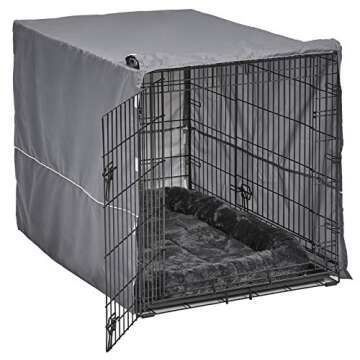 MidWest Homes for Pets Double Door Dog Crate Kit Includes One Two-Door Crate, Matching Gray Bed & Gray Crate Cover, 42-Inch Kit Ideal for Large Dog Breeds