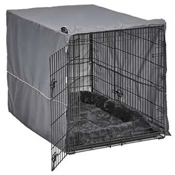 MidWest Homes for Pets Double Door Dog Crate Kit Includes One Two-Door Crate, Matching Gray Bed & Gray Crate Cover, 42-Inch Kit Ideal for Large Dog Breeds