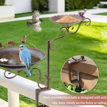 MUMTOP Adjustable Bird Baths and Feeders for Outdoors