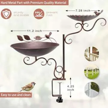 MUMTOP Adjustable Bird Baths and Feeders for Outdoors