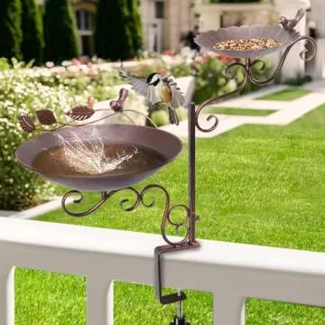 MUMTOP Adjustable Bird Baths and Feeders for Outdoors
