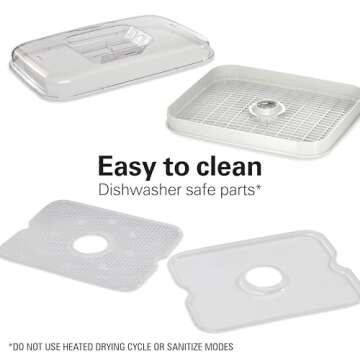 Hamilton Beach Digital Food Dehydrator for Fruit and Jerky, Vegetables and More, 5 Trays, Adjustable Temperature, 48 Hour Timer + Auto Shutoff, Grey (32100A)