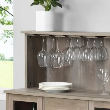 44.5" Home Source Bar Cabinet - Stylish Wine Rack & Storage