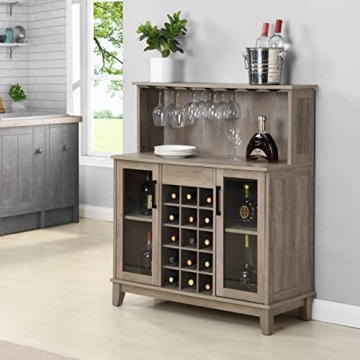 44.5" Home Source Bar Cabinet - Stylish Wine Rack & Storage