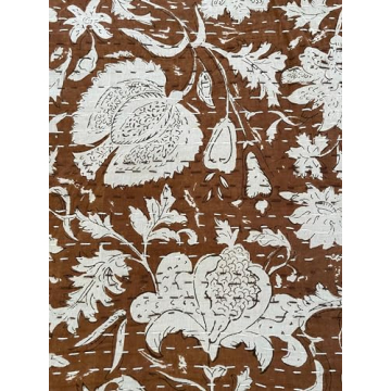 Hippie Floral Handmade Kantha Quilt - Vintage Throw Blanket