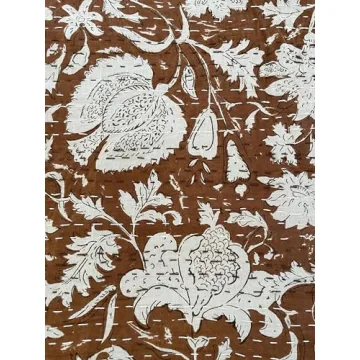 Hippie Floral Handmade Kantha Quilt - Vintage Throw Blanket