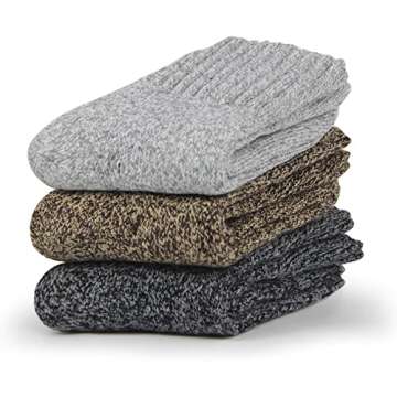 BenSorts Women's Winter Boots Socks 3 Pair Pack Thick Warm Cozy Crew Socks Mom Wife Gifts Black Brow...