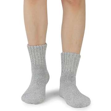 BenSorts Women's Winter Boots Socks 3 Pair Pack Thick Warm Cozy Crew Socks Mom Wife Gifts Black Brown Gray