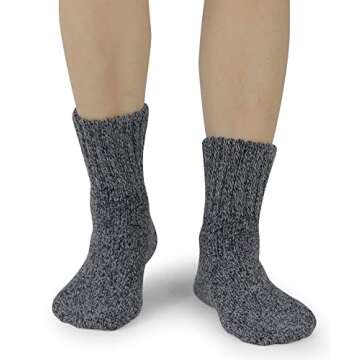 BenSorts Women's Winter Boots Socks 3 Pair Pack Thick Warm Cozy Crew Socks Mom Wife Gifts Black Brown Gray