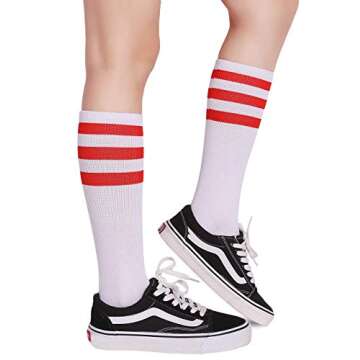 Pareberry Classic Triple Stripes Cotton Tube Socks
